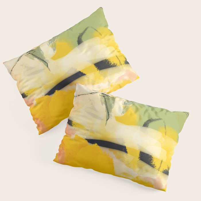 landscape abtract - paysage jaune Pillow Sham Gallery Image 1