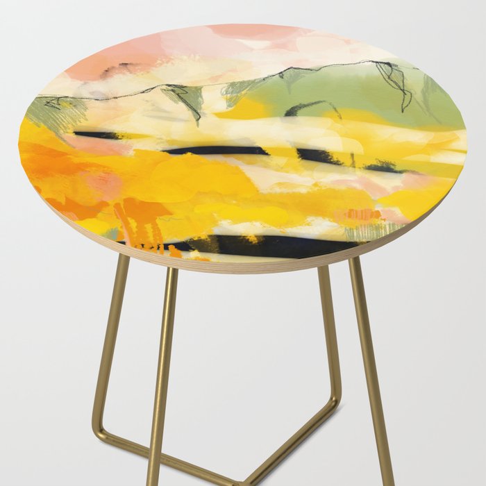 landscape abtract - paysage jaune Side Table Gallery Image 2