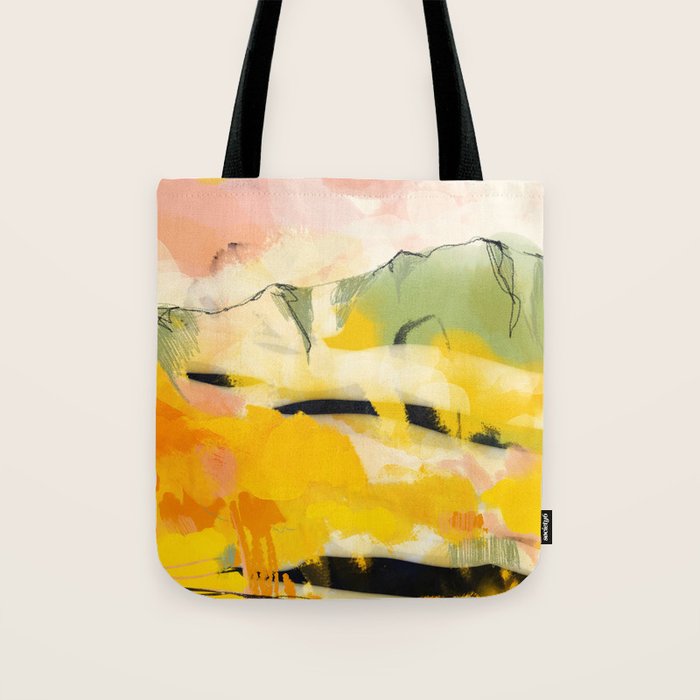 landscape abtract - paysage jaune Tote Bag Gallery Image 1