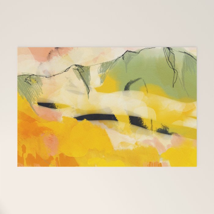 landscape abtract - paysage jaune Welcome Mat Gallery Image 1