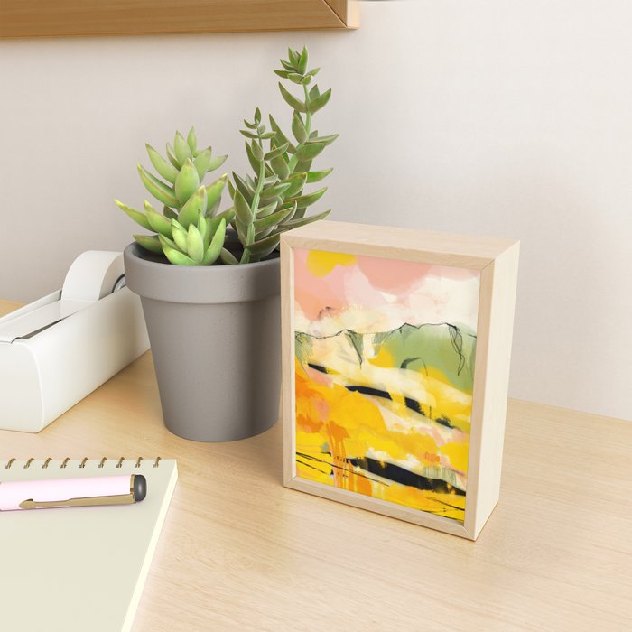 landscape abtract - paysage jaune Mini Art Print Gallery Image 2
