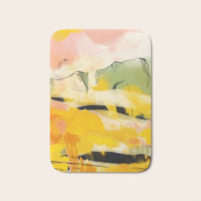 landscape abtract - paysage jaune Bath Mat Gallery Image 1