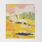 landscape abtract - paysage jaune Throw Blanket Gallery Image 2