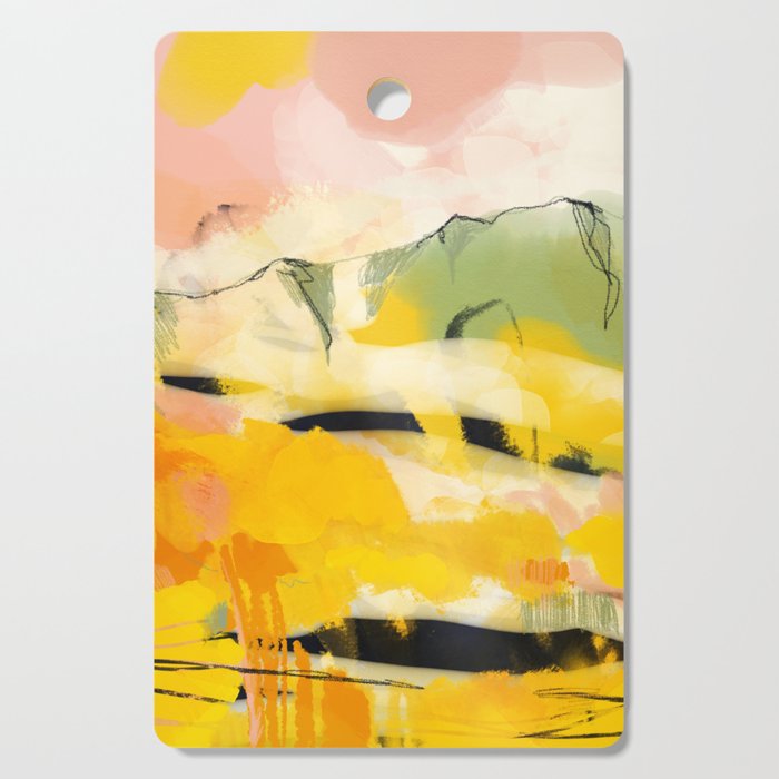 landscape abtract - paysage jaune Cutting Board Gallery Image 1