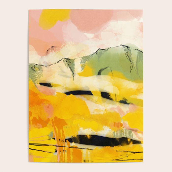 landscape abtract - paysage jaune Poster Gallery Image 4