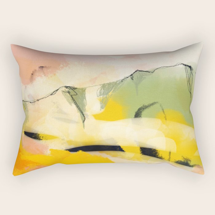 landscape abtract - paysage jaune Rectangular Pillow Gallery Image 1
