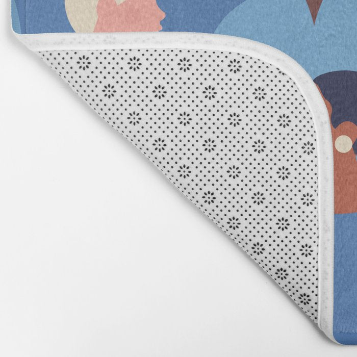 Female diverse faces of different ethnicity blue Bath Mat Gallery Image 2