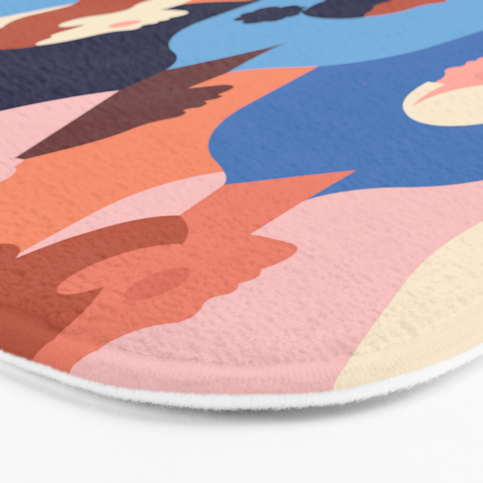 Female diverse faces of different ethnicity blue Bath Mat Gallery Image 3