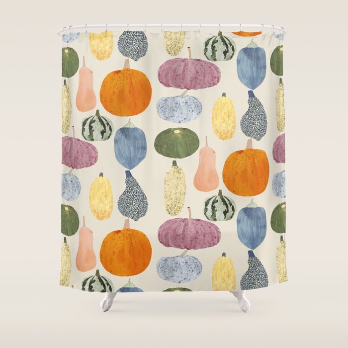 Still life of pumpkins Shower Curtain Gallery Image 1