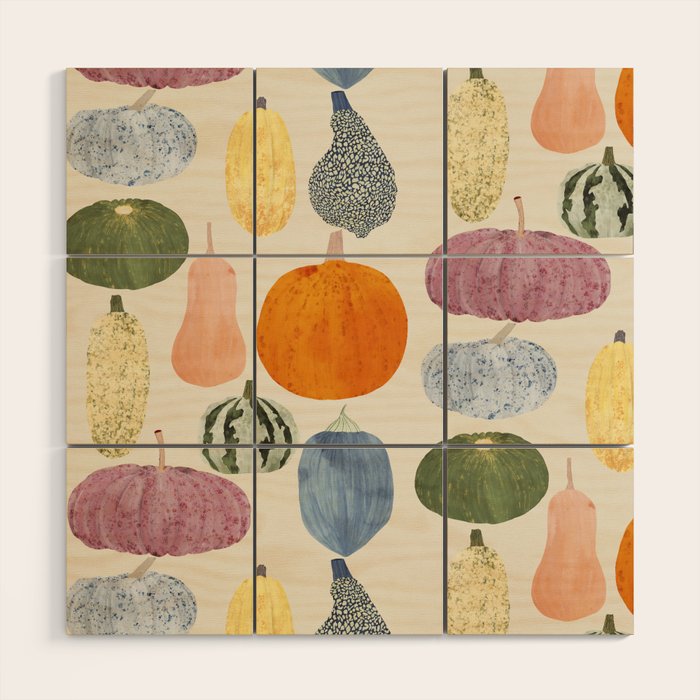Still life of pumpkins Wood Wall Art Gallery Image 1