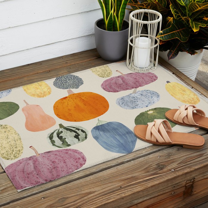 Still life of pumpkins Outdoor Rug Gallery Image 2