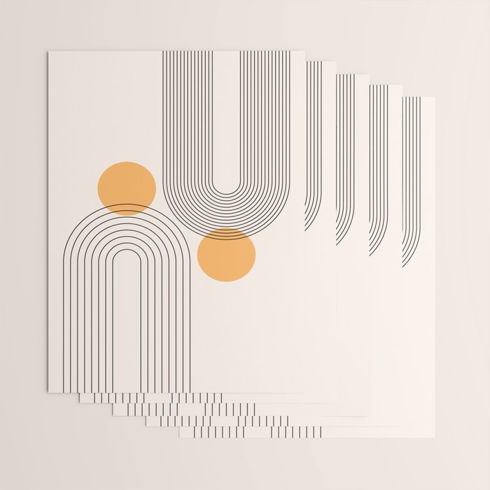 Mid Century Modern Geometric 70 (Rainbow and Sun Abstraction) Wrapping Paper Gallery Image 3