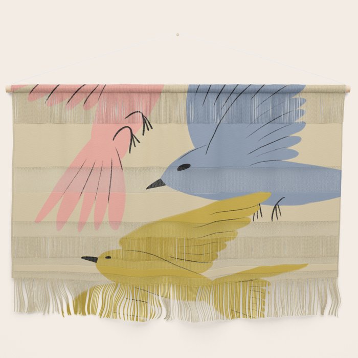 Flying Birds - Pastel Colors  Wall Hanging Gallery Image 1