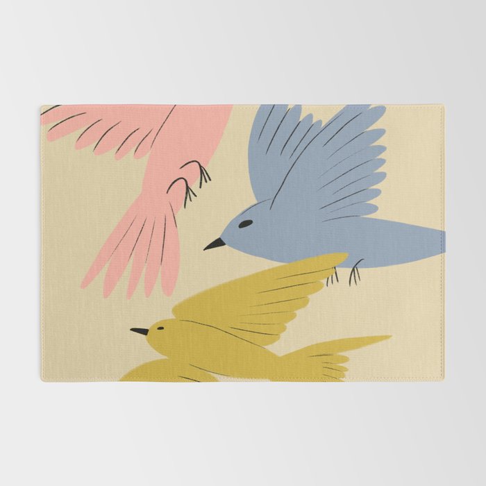 Flying Birds - Pastel Colors  Rug Gallery Image 2