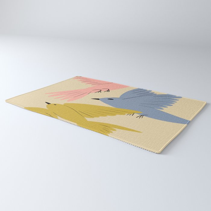 Flying Birds - Pastel Colors  Rug Gallery Image 3