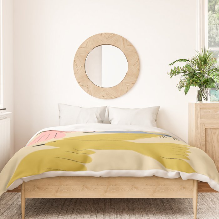 Flying Birds - Pastel Colors  Duvet Cover Gallery Image 3