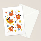 Collection of women holding planet with dream universe. Stationery Card Gallery Image 2