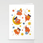 Collection of women holding planet with dream universe. Stationery Card Gallery Image 2