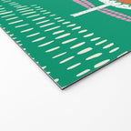 Block print bold flower green Welcome Mat Gallery Image 2