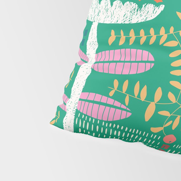 Block print bold flower green Pillow Sham Gallery Image 4