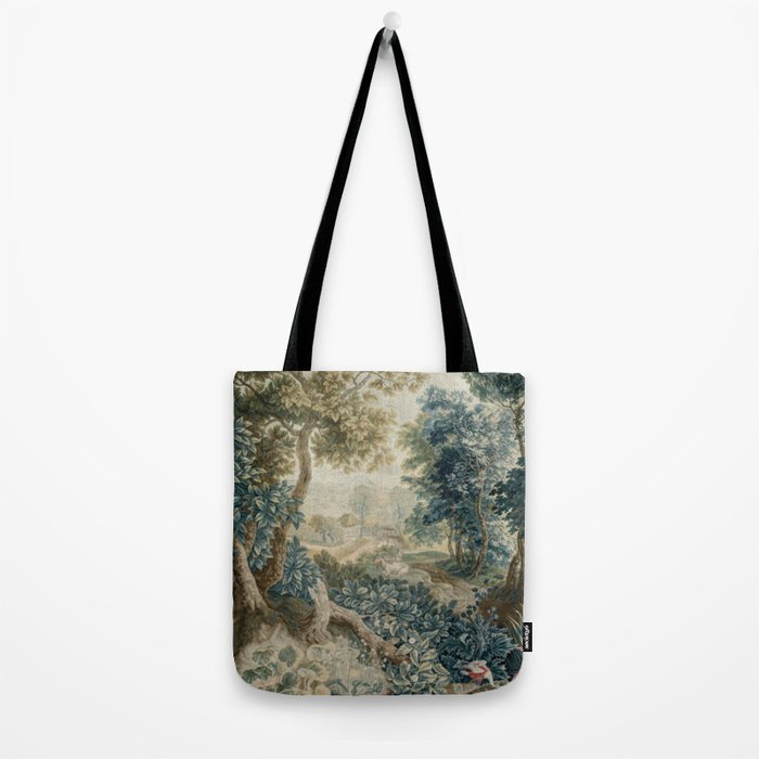 Antique 18th Century Flemish Verdure Tapestry Tote Bag Gallery Image 2