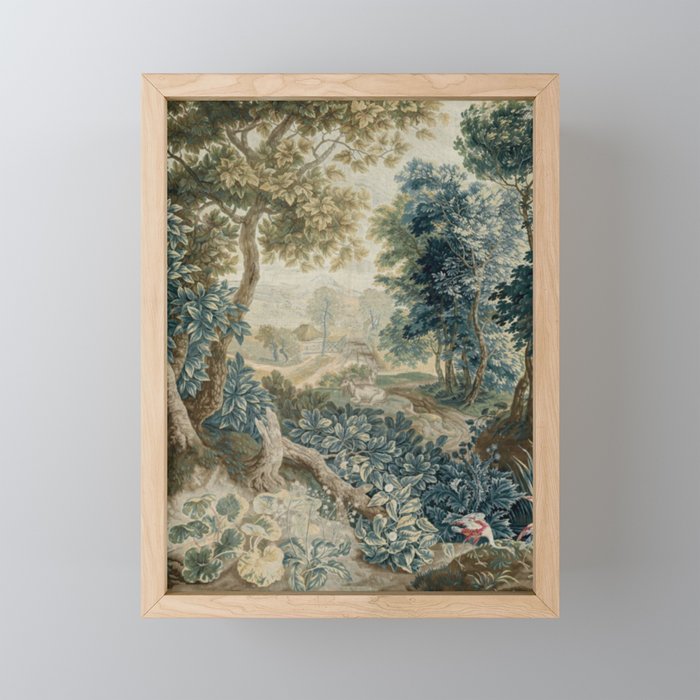 Antique 18th Century Flemish Verdure Tapestry Mini Art Print Gallery Image 1