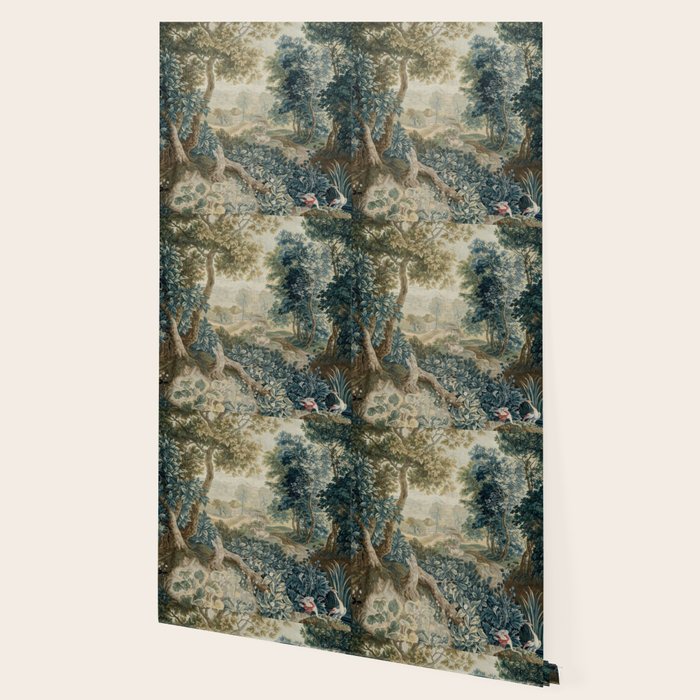 Antique 18th Century Flemish Verdure Tapestry Wallpaper Gallery Image 2