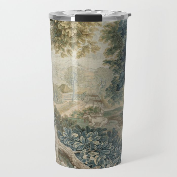 Antique 18th Century Flemish Verdure Tapestry Travel Mug Gallery Image 1