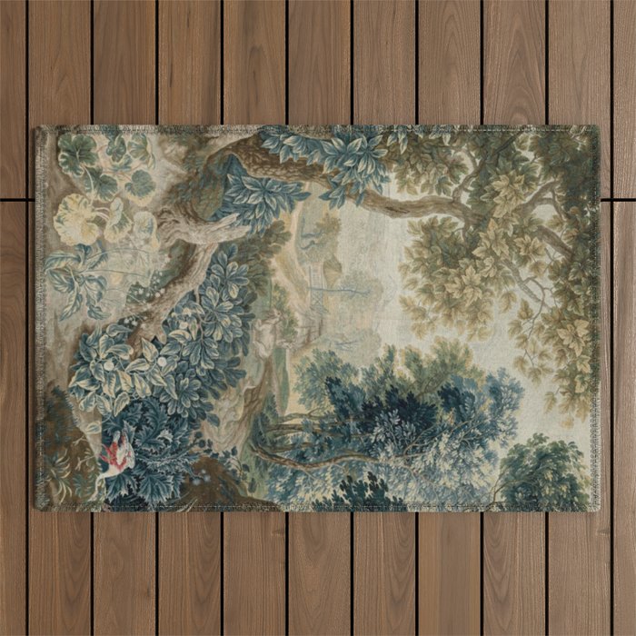Antique 18th Century Flemish Verdure Tapestry Outdoor Rug Gallery Image 1