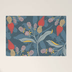 Retro floral shapes Welcome Mat Gallery Image 1