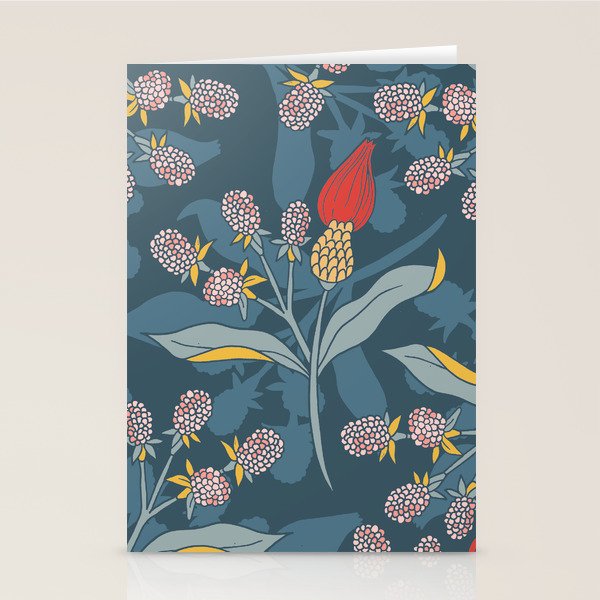 Retro floral shapes Stationery Card Gallery Image 1