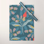 Retro floral shapes Wrapping Paper Gallery Image 1