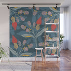 Retro floral shapes Wall Mural Gallery Image 1