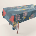 Retro floral shapes Tablecloth Gallery Image 1