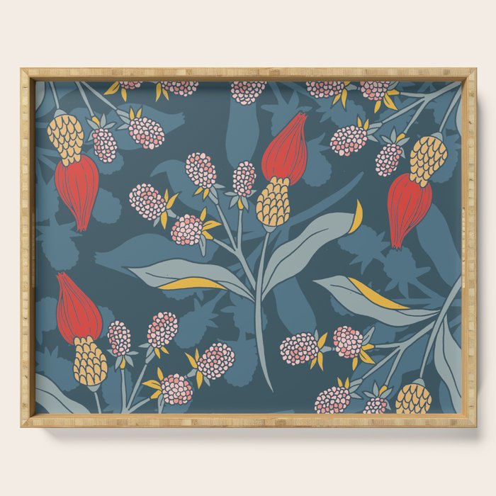Retro floral shapes Serving Tray Gallery Image 1