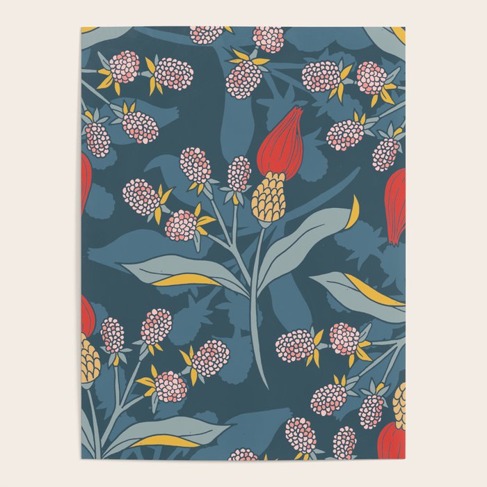 Retro floral shapes Poster Gallery Image 4