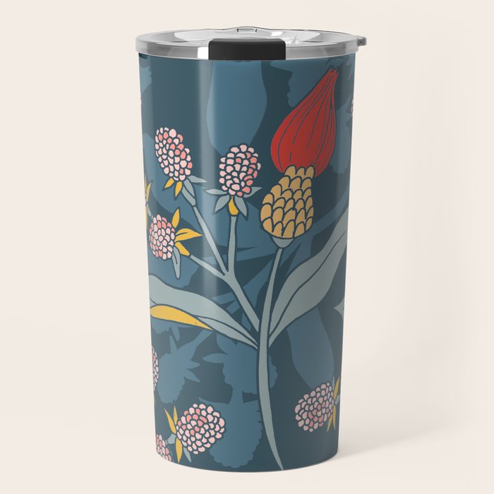 Retro floral shapes Travel Mug Gallery Image 1