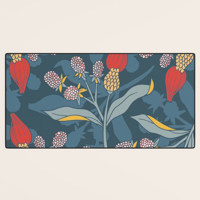 Retro floral shapes Desk Mat Gallery Image 3