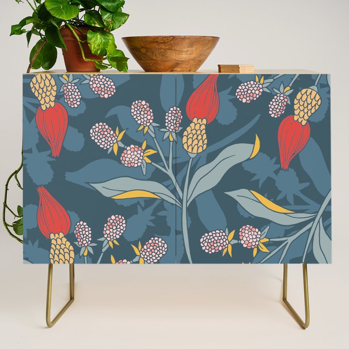 Retro floral shapes Credenza Gallery Image 1