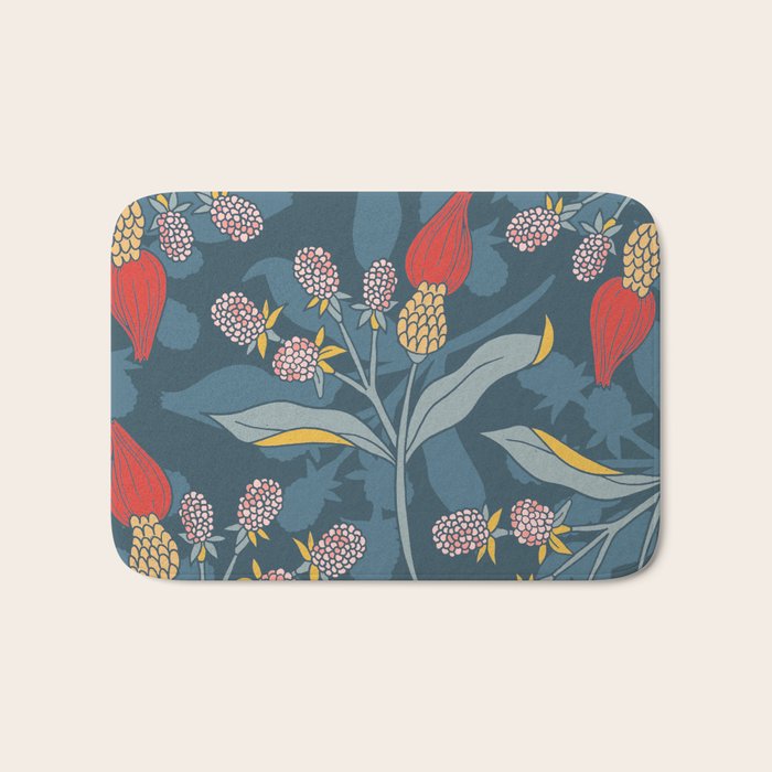 Retro floral shapes Bath Mat Gallery Image 1