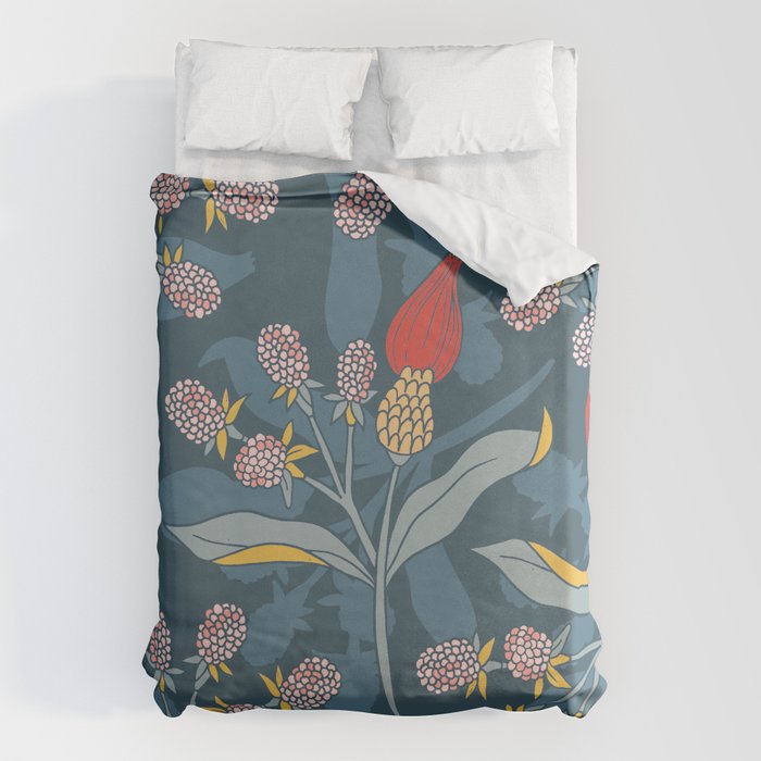 Retro floral shapes Duvet Cover Gallery Image 1