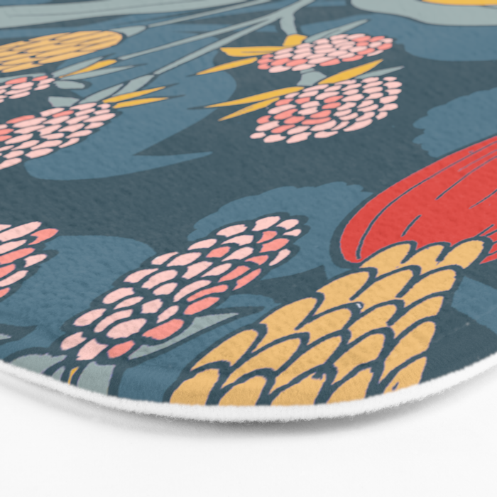 Retro floral shapes Bath Mat Gallery Image 3