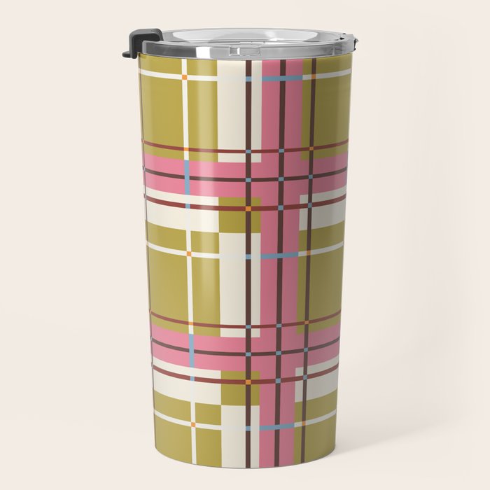 Bold Checked Design Travel Mug Gallery Image 3