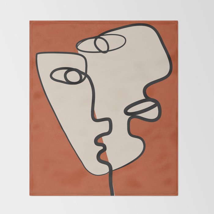 Interwoven Faces 2 Throw Blanket Gallery Image 2