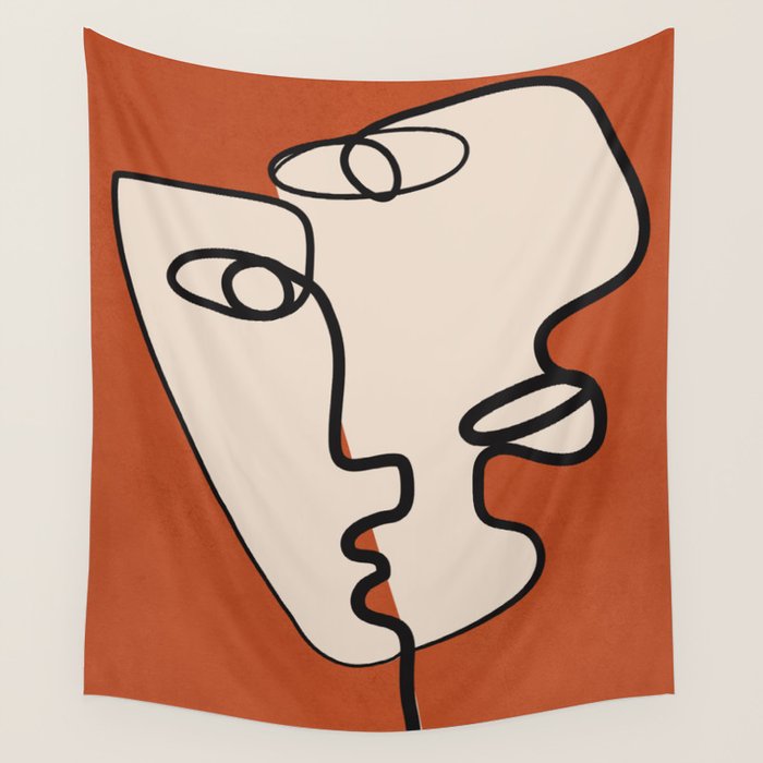 Interwoven Faces 2 Wall Tapestry Gallery Image 1