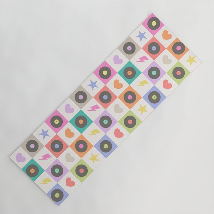 Colorful Checkerboard 80s - Pastel Colors Yoga Mat Gallery Image 1