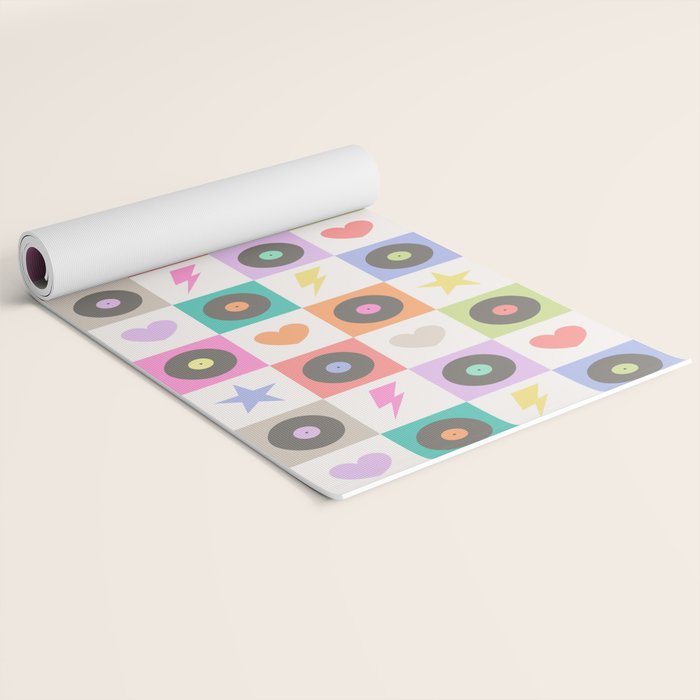Colorful Checkerboard 80s - Pastel Colors Yoga Mat Gallery Image 2