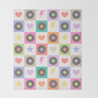 Colorful Checkerboard 80s - Pastel Colors Throw Blanket Gallery Image 2