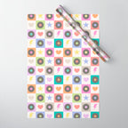Colorful Checkerboard 80s - Pastel Colors Wrapping Paper Gallery Image 1