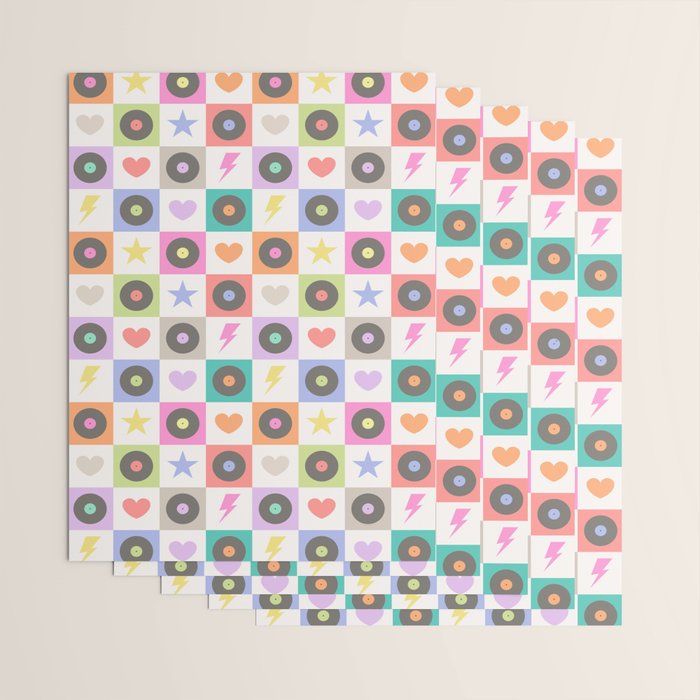 Colorful Checkerboard 80s - Pastel Colors Wrapping Paper Gallery Image 3